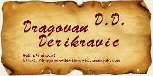 Dragovan Derikravić vizit kartica